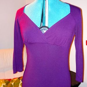 Plum Deep V Crossover Top